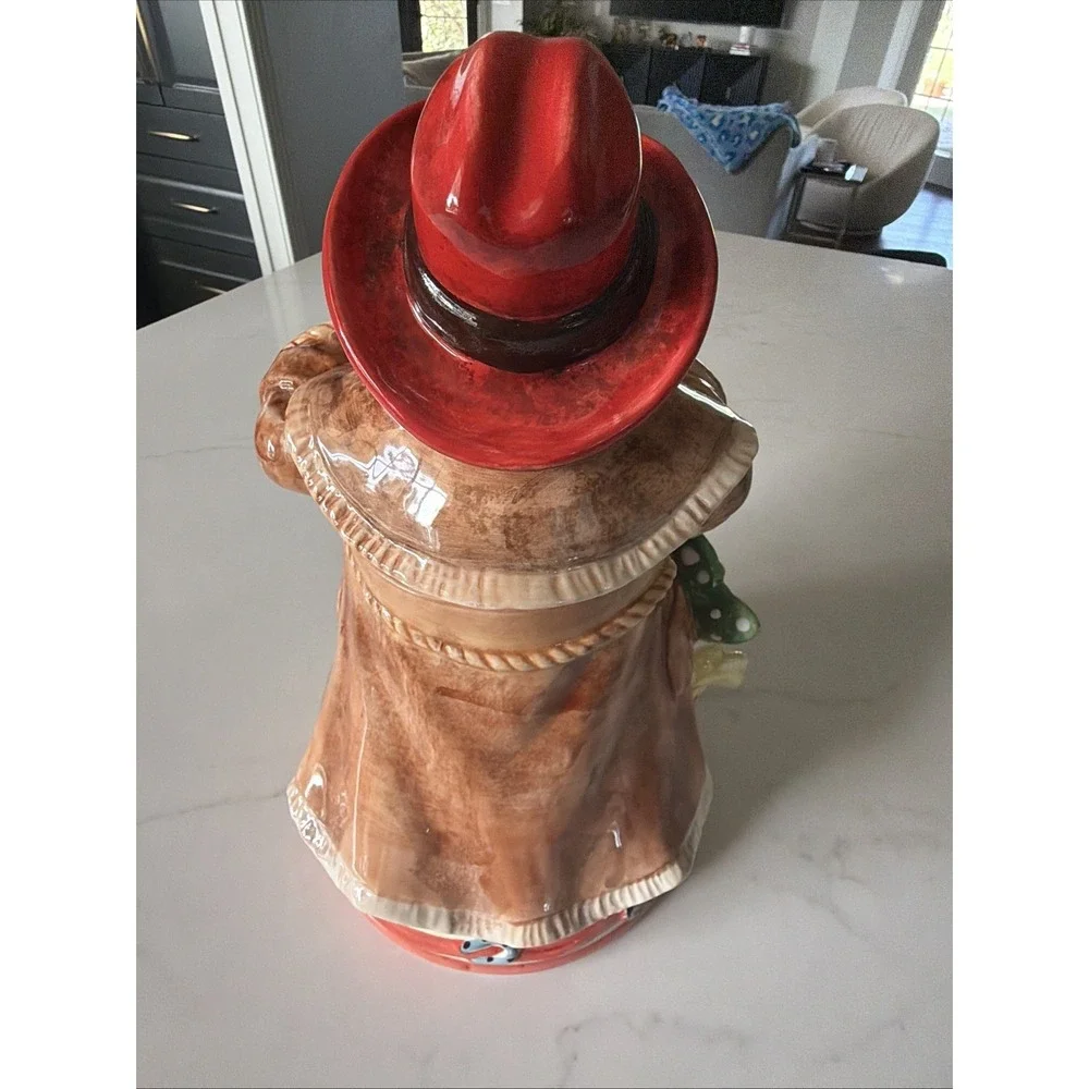 Home For The Holidays Ceramic Cookie Jar Cowboy Santa 13.5